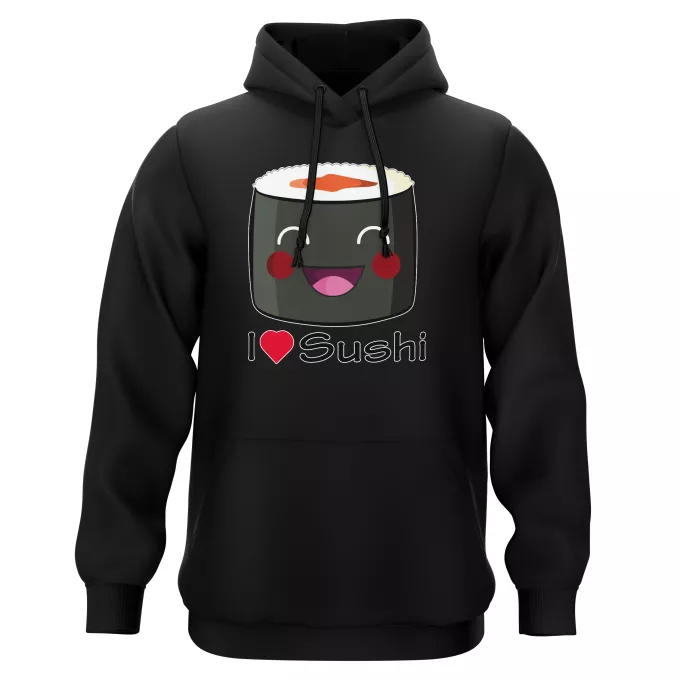 Sweat-shirts à Capuche Parodie Japon Culture I Love Sushi !