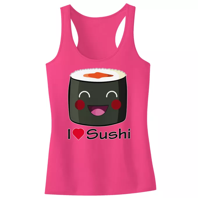 Débardeur Enfant Fille Parodie Japon Culture I Love Sushi !