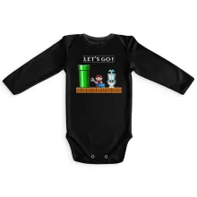 Long sleeve Baby Bodysuit – Super Mario parody