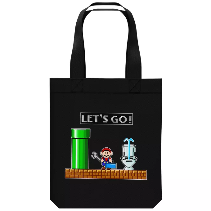 Borsa Tote Bag in cotone organico Paoridia Super Mario Super Mario