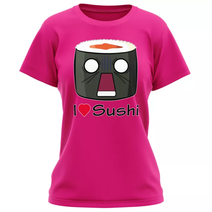 T-shirts Femmes Parodie Japon Culture I Love Sushi ! NOOOO !!