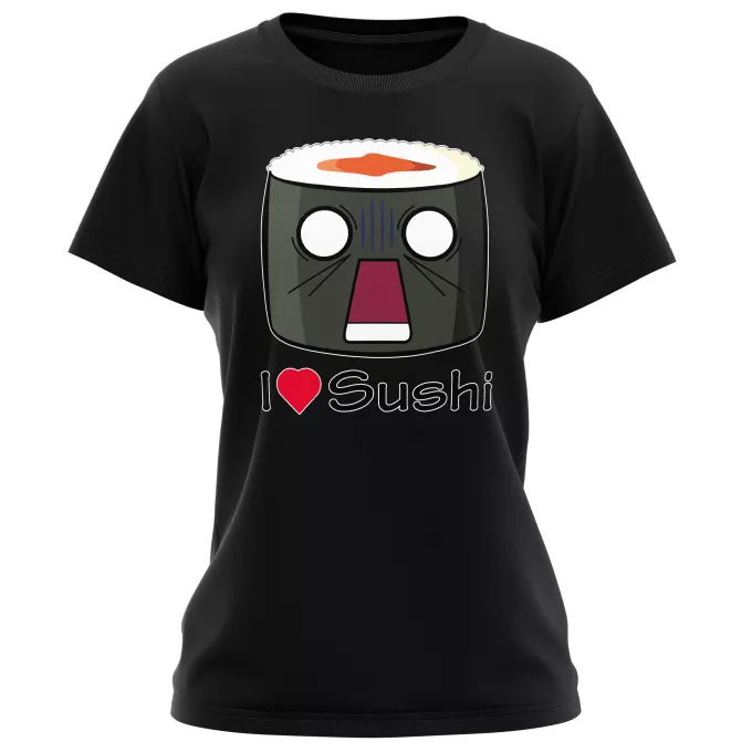 T-shirts Femmes Parodie Japon Culture I Love Sushi ! NOOOO !!