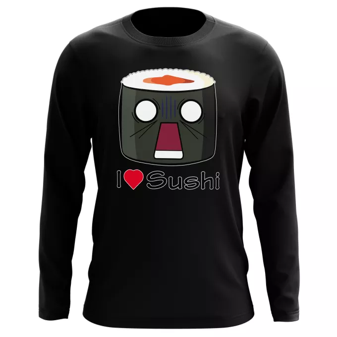 T-Shirts manches longues Parodie Japon Culture I Love Sushi ! NOOOO !!