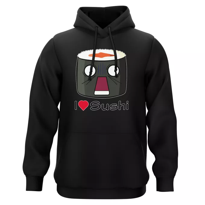 Sweat-shirts à Capuche Parodie Japon Culture I Love Sushi ! NOOOO !!
