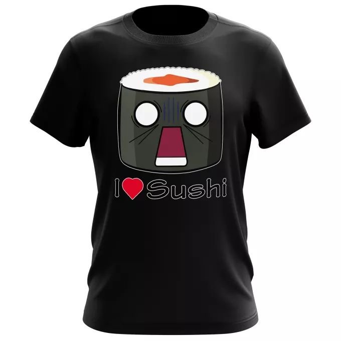 T-shirts Hommes Parodie Japon Culture I Love Sushi ! NOOOO !!