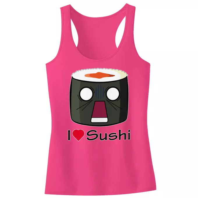 Débardeur Enfant Fille Parodie Japon Culture I Love Sushi ! NOOOO !!