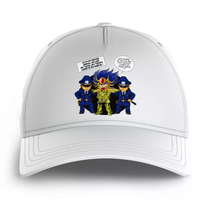Casquettes Enfants Parodie Saint Seiya L'affaire D.S.Mask ( Il affichait le visage de ses victimes sur les murs de son temple...) - Death Mask gold saint du cancer