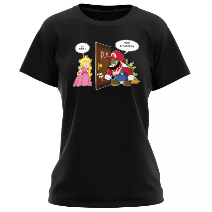 T-shirts Femmes Parodie Super Mario C'est l'plombier ! - Bowser, Princesse Peach