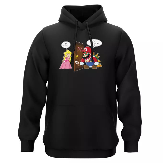 Sweat-shirts à Capuche Parodie Super Mario C'est l'plombier ! - Bowser, Princesse Peach