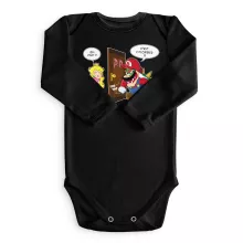 Body bébé manches longues Bowser « C'est l'plombier ! » – Parodie Super Mario