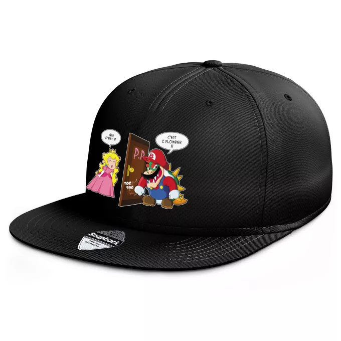 Casquette Rap Snapback Parodie Super Mario C'est l'plombier ! - Bowser, Princesse Peach
