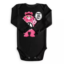Long sleeve Baby Bodysuit “Peace and Love - Hippie Version” – The Care Bears parody