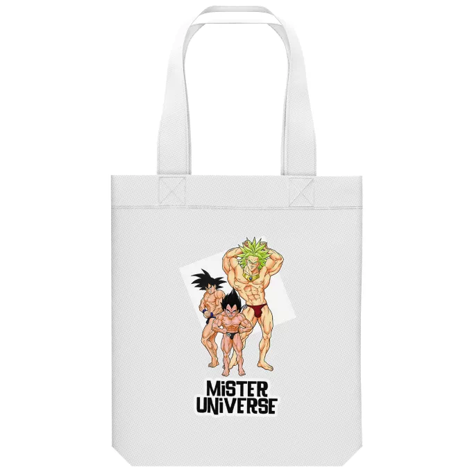 biologisch katoenen draagtas (Tote Bag) Parodie Dragon Ball Z - DBZ Son Goku, Vegeta en Broly