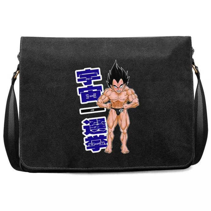 Sac à Bandoulière Premium Parodie Dragon Ball Z - DBZ Mister Univers Candidat N° 25 :) - Végéta