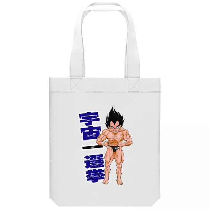 biologisch katoenen draagtas (Tote Bag) Parodie Dragon Ball Z - DBZ Vegeta
