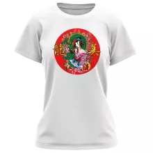 T-shirt Femme Japon « La Geisha et le Dragon (Ryumi) ! » – Parodie Japon Culture