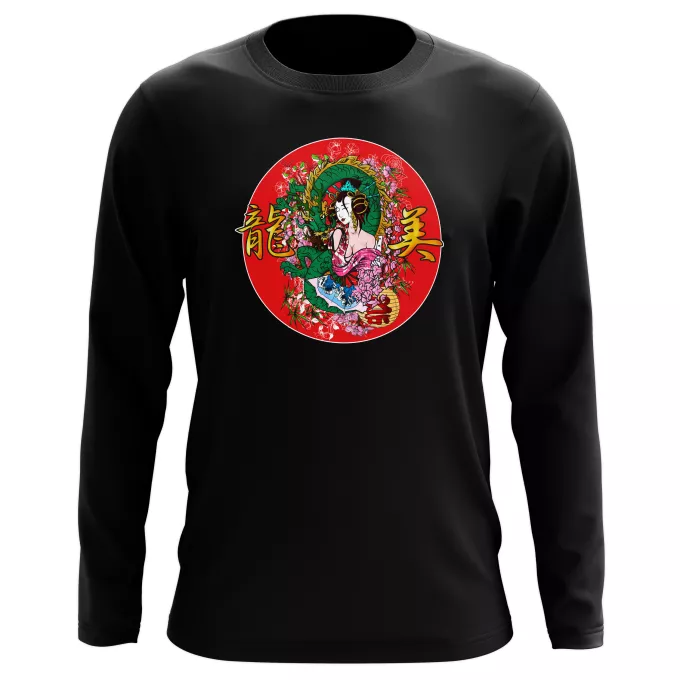 T-Shirts manches longues Parodie Japon Culture La Geisha et le Dragon (Ryumi) !
