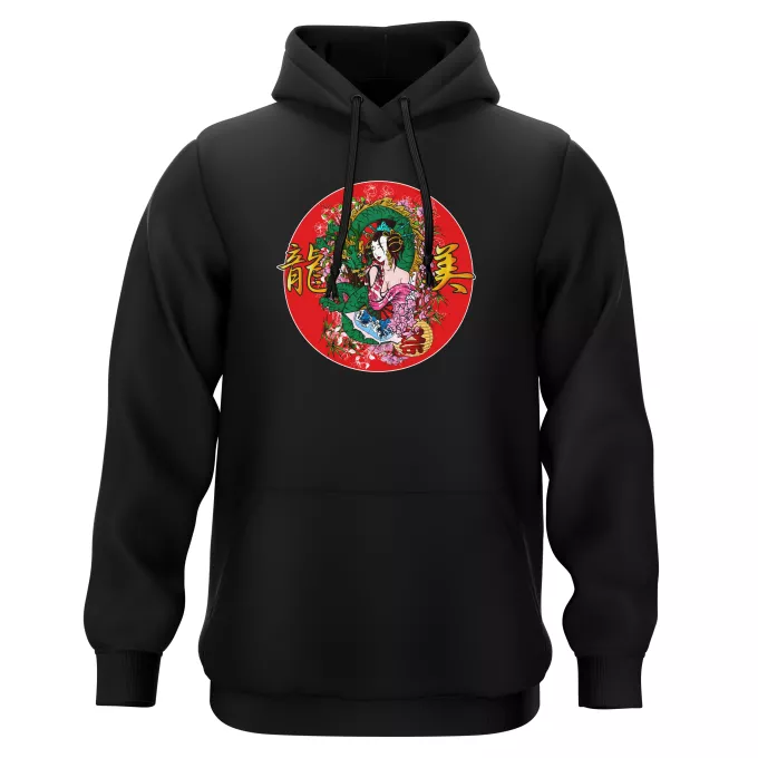 Sweat-shirts à Capuche Parodie Japon Culture La Geisha et le Dragon (Ryumi) !