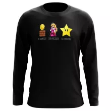 T-Shirt à manches longues Princesse Peach « Argent, Femmes et Pouvoir ! » – Parodie Super Mario
