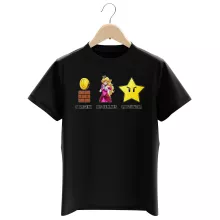 T-shirt Enfant Princesse Peach « Argent, Femmes et Pouvoir ! » – Parodie Super Mario
