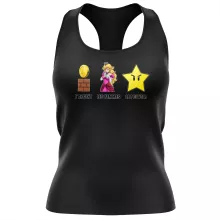 Débardeur Femme Princesse Peach « Argent, Femmes et Pouvoir ! » – Parodie Super Mario