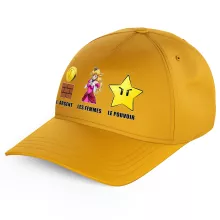 Casquette Enfant Princesse Peach « Argent, Femmes et Pouvoir ! » – Parodie Super Mario