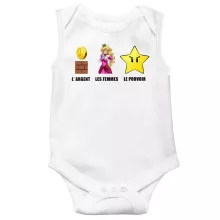 Body bébé Princesse Peach « Argent, Femmes et Pouvoir ! » – Parodie Super Mario