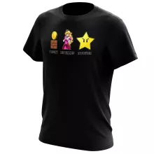T-shirt Princesse Peach « Argent, Femmes et Pouvoir ! » – Parodie Super Mario