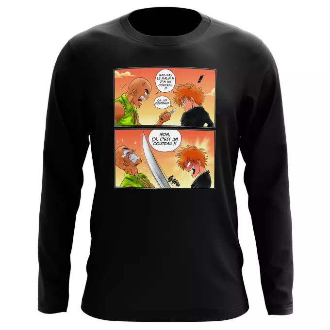 T-Shirts manches longues Parodie Bleach Non, ça c'est un couteau ! - Ichigo Kurosaki