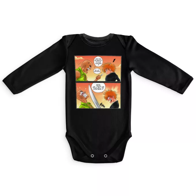 Body bébé manches longues Parodie Bleach Non, ça c'est un couteau ! - Ichigo Kurosaki