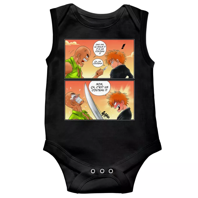 Body bébé sans manches Parodie Bleach Non, ça c'est un couteau ! - Ichigo Kurosaki