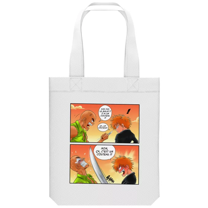 Sac Tote Bag en coton Bio Parodie Bleach Non, ça c'est un couteau ! - Ichigo Kurosaki