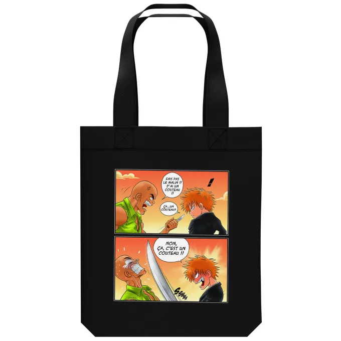 Sac Tote Bag en coton Bio Parodie Bleach Non, ça c'est un couteau ! - Ichigo Kurosaki