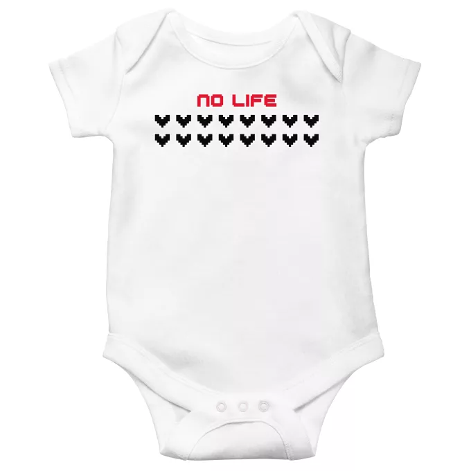 Korte mouwen Babyromper Parodie Pixel Videospelletjes No Life Design
