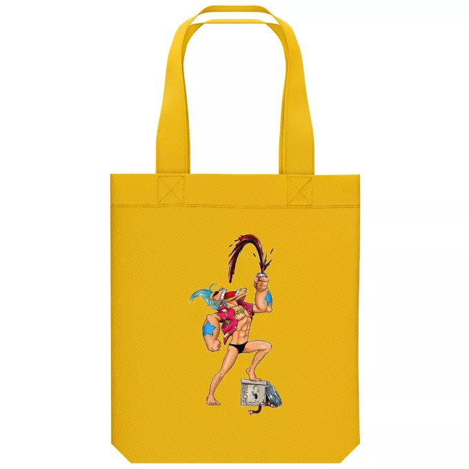 biologisch katoenen draagtas (Tote Bag) Parodie One Piece Franky en Popeye