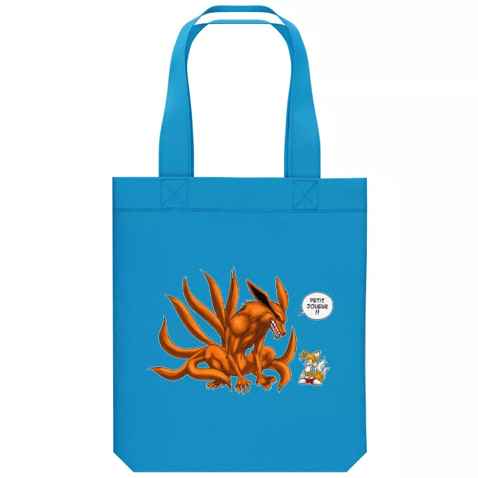 Sac Tote Bag en coton Bio Parodie Naruto Petit joueur ! - Kyubi, Tails