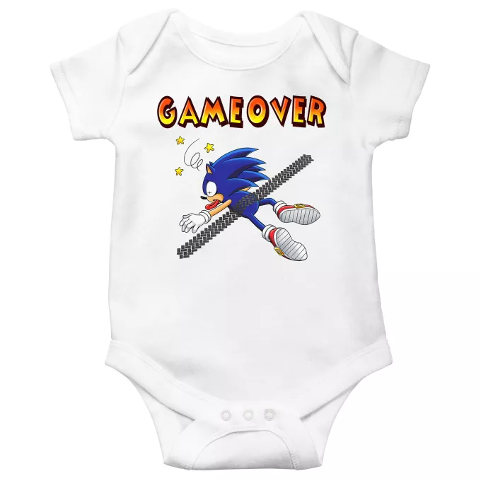 Fatinho de manga curta para bebé Paródia Sonic Sonic the Hedgehog
