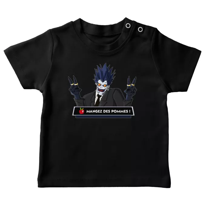T-shirts bébé Parodie Death Note Mangez des Pommes ! - Ryuk le shinigami