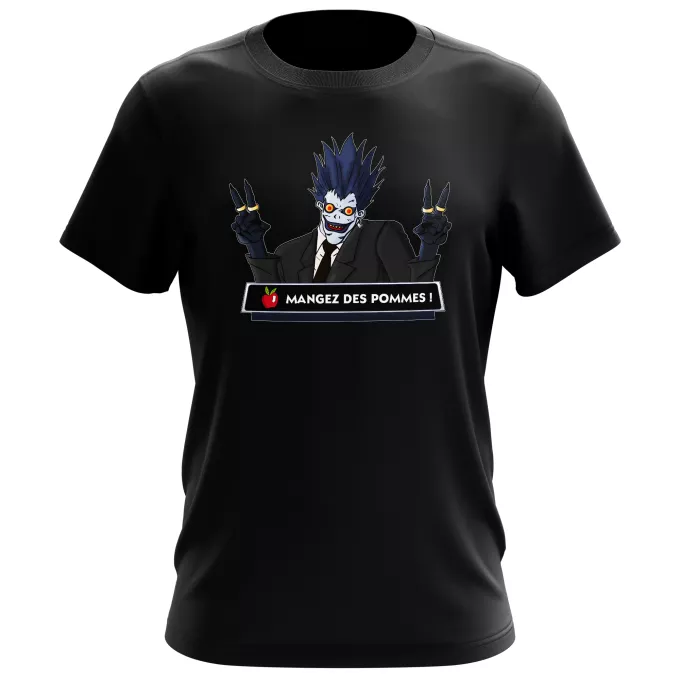 T-shirts Hommes Parodie Death Note Mangez des Pommes ! - Ryuk le shinigami