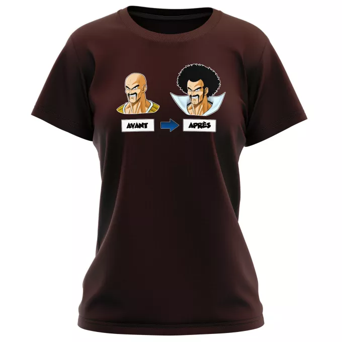 T-shirts Femmes Parodie Dragon Ball Z - DBZ Avant - Après - Nappa, Hercule Satan