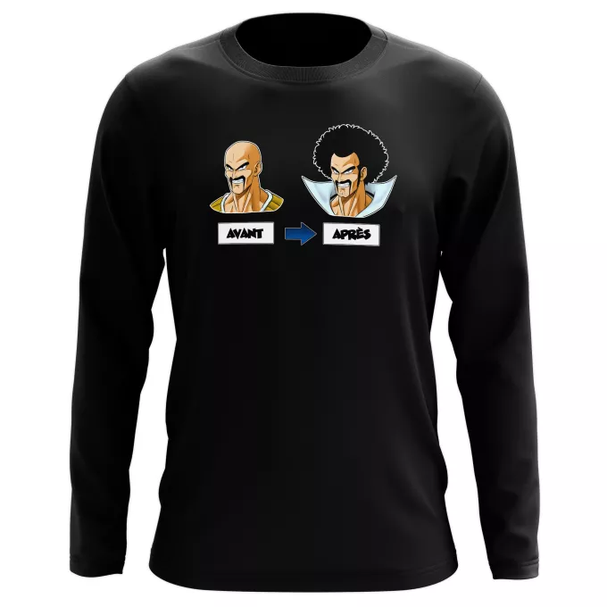 T-Shirts manches longues Parodie Dragon Ball Z - DBZ Avant - Après - Nappa, Hercule Satan