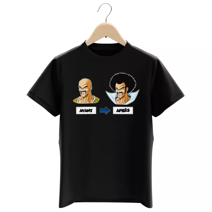T-shirts Enfants Garçons Parodie Dragon Ball Z - DBZ Avant - Après - Nappa, Hercule Satan
