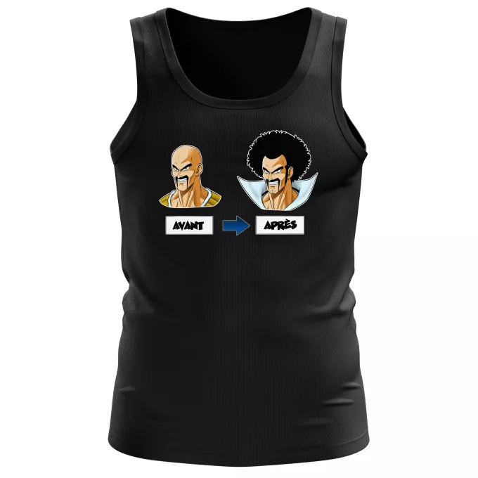 Débardeurs Hommes Parodie Dragon Ball Z - DBZ Avant - Après - Nappa, Hercule Satan