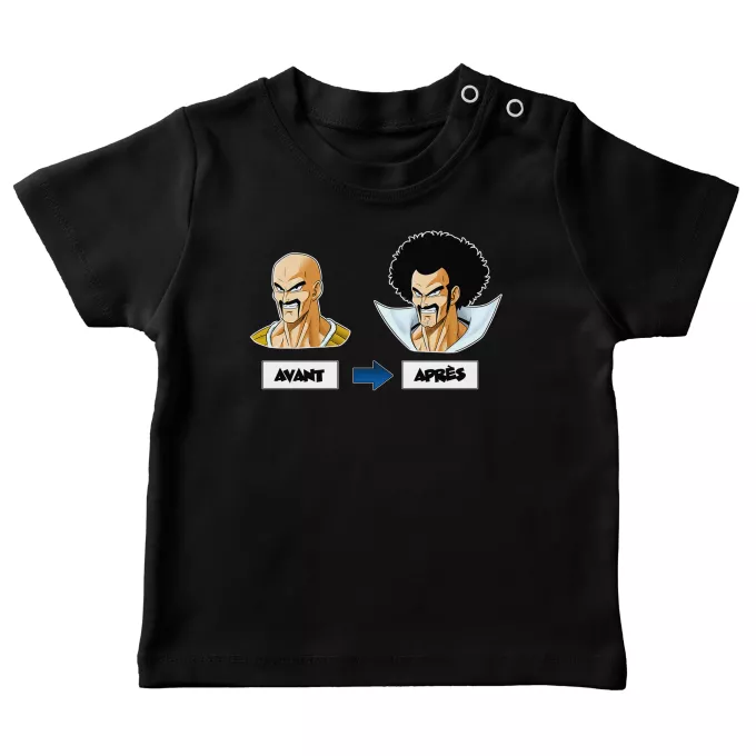 T-shirts bébé Parodie Dragon Ball Z - DBZ Avant - Après - Nappa, Hercule Satan