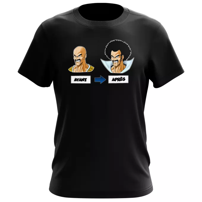 T-shirts Hommes Parodie Dragon Ball Z - DBZ Avant - Après - Nappa, Hercule Satan