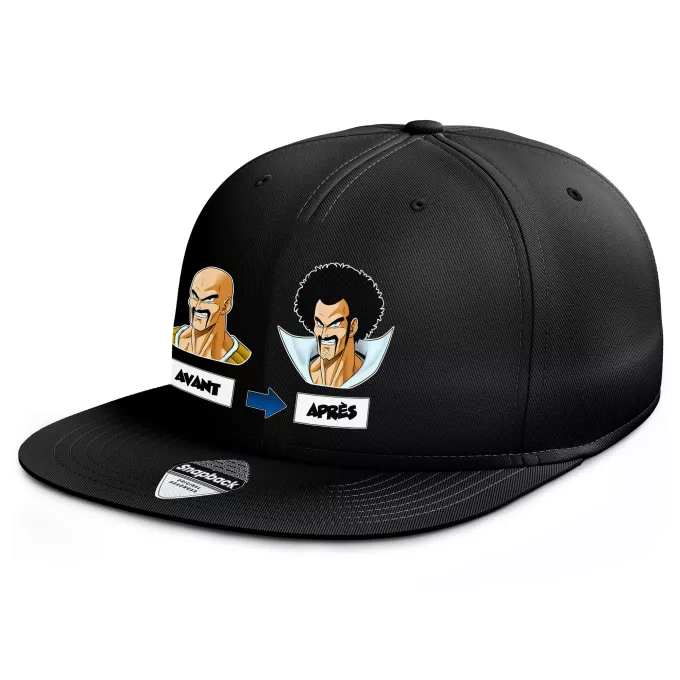 Casquette Rap Snapback Parodie Dragon Ball Z - DBZ Avant - Après - Nappa, Hercule Satan