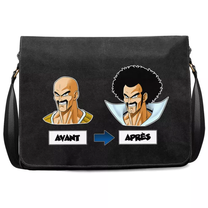 Sac à Bandoulière Premium Parodie Dragon Ball Z - DBZ Avant - Après - Nappa, Hercule Satan