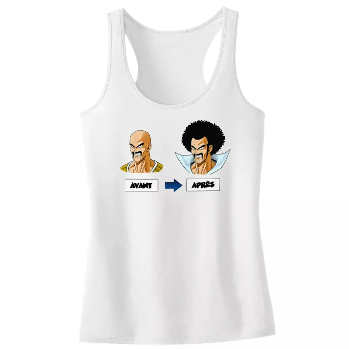 Débardeur Enfant Fille Parodie Dragon Ball Z - DBZ Avant - Après - Nappa, Hercule Satan