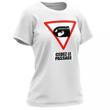 T-shirt Femme Bill Ball « Cédez le passage ! » – Parodie Mario Kart