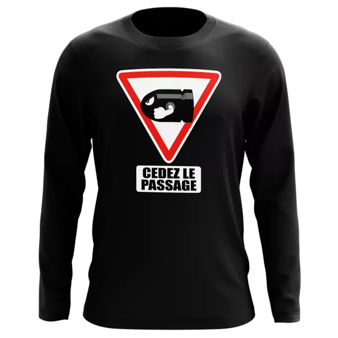 T-Shirts manches longues Parodie Mario Kart Cédez le passage ! - Bill Ball
